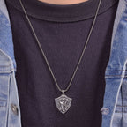 Cobra Shield Pendant in Sterling Silver