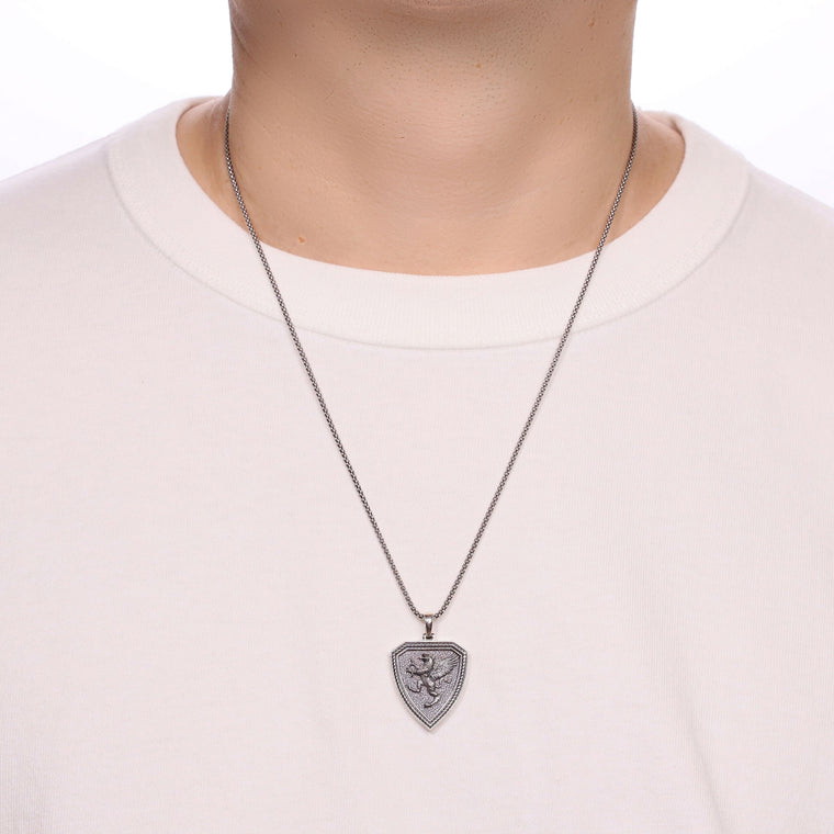 Pegasus Sheild Pendant in Sterling Silver