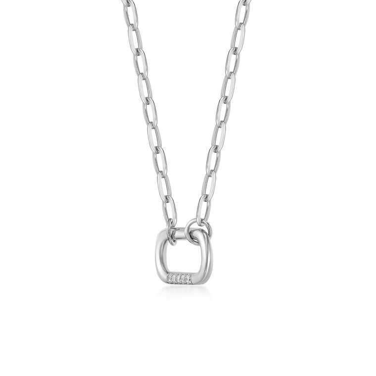 Lab Grown Diamoind Carabiner Paperclip Necklace