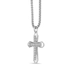 Men's Lab Grown Diamond Flared Cross Pendant in Sterling Silver (1/2 ct. tw.)