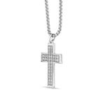 Men's Lab Grown Diamond Cross Pendant in Sterling Silver (1/2 ct. tw.)