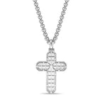 Men's Lab Grown Diamond Cross Pendant in Sterling Silver (1/2 ct. tw.)