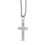 Men's Lab Grown Diamond Cross Pendant in Sterling Silver (1 ct. tw.)