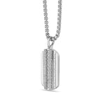 Men's Lab Grown Diamond Dog Tag Pendant in Sterling Silver (1/3 ct. tw.)