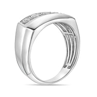 Men's Lab Grown Diamond Ring in Sterling Silver (1/4 ct. tw.)