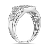 Pavé Square Ring in Sterling Silver