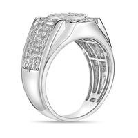 Pavé Halo Ring in Sterling Silver
