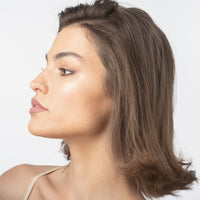 Titanium Marquise Cut Cubic Zirconioa Curved Nose Ring with 14K Gold - 20G