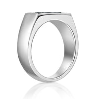 Men's Malachite Ring in Sterling Silver