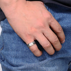 Men's Arrowhead Band in Oxidized Sterling Silver