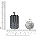 American Flag Dog Tag in Black Ion-Plated Stainless Steel