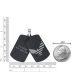 In God We Trust Eagle Dog Tag in Black Ion-Plated  Stainless Steel