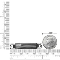 American Flag Chain Bracelet in Black Ion-Plated Stainless Steel