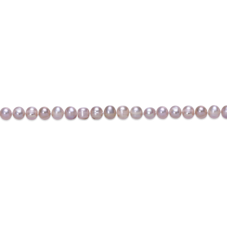 Pink Pearl Necklace with Sterling Silver, 16"