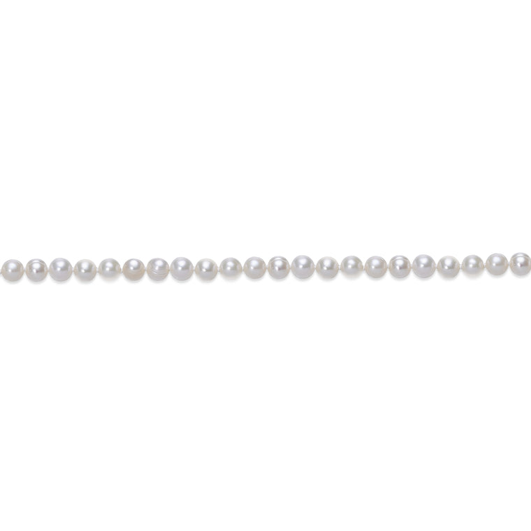 White Pearl Necklace with Sterling Silver, 16"
