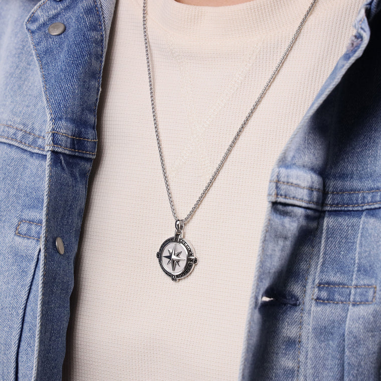 0.34 cttw Black Diamond Medallion Pendant in Yellow Gold Plated Sterling Silver, 24" 