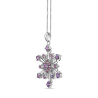 Sterling Silver Birthstone Snowflake Pendant