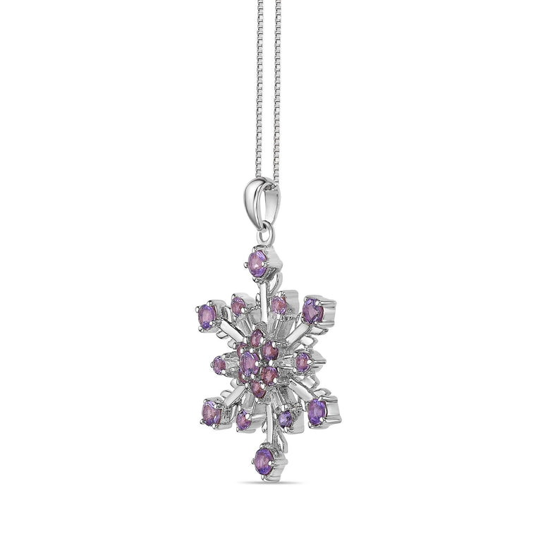Sterling Silver Birthstone Snowflake Pendant