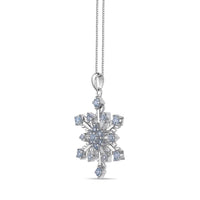 Sterling Silver Birthstone Snowflake Pendant