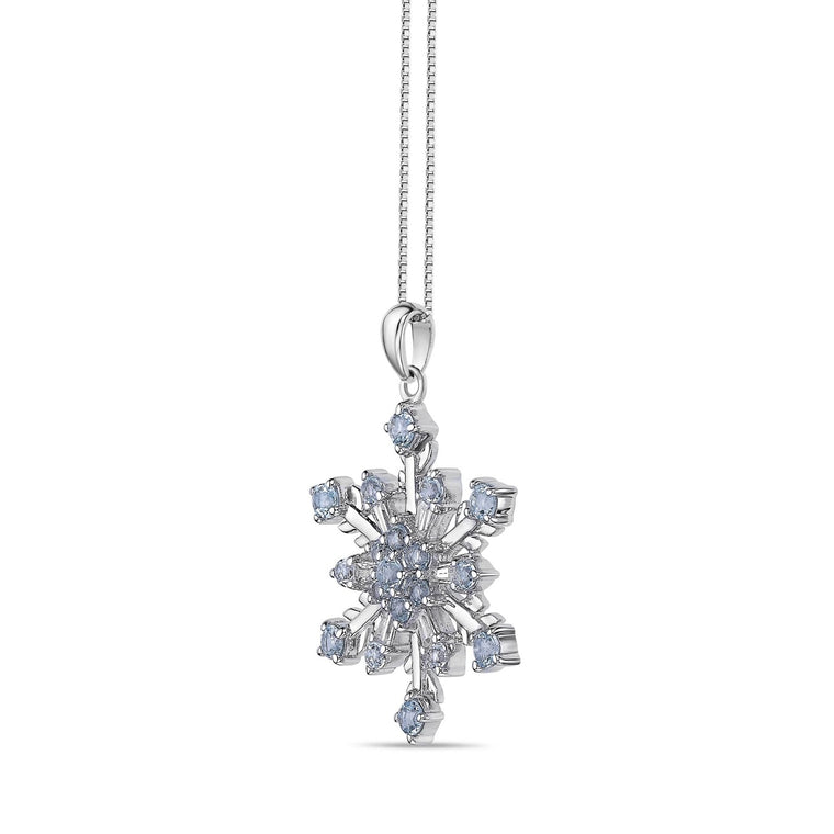 Sterling Silver Birthstone Snowflake Pendant