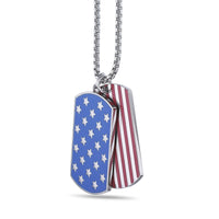 American Flag Dog Tag in Stainless Steel
