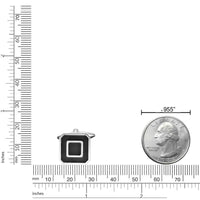 Square Resin Cufflinks in Stainless Steel