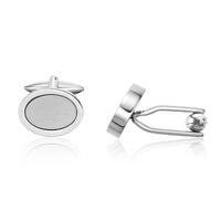 Oval Cufflinks in Stainless Steel