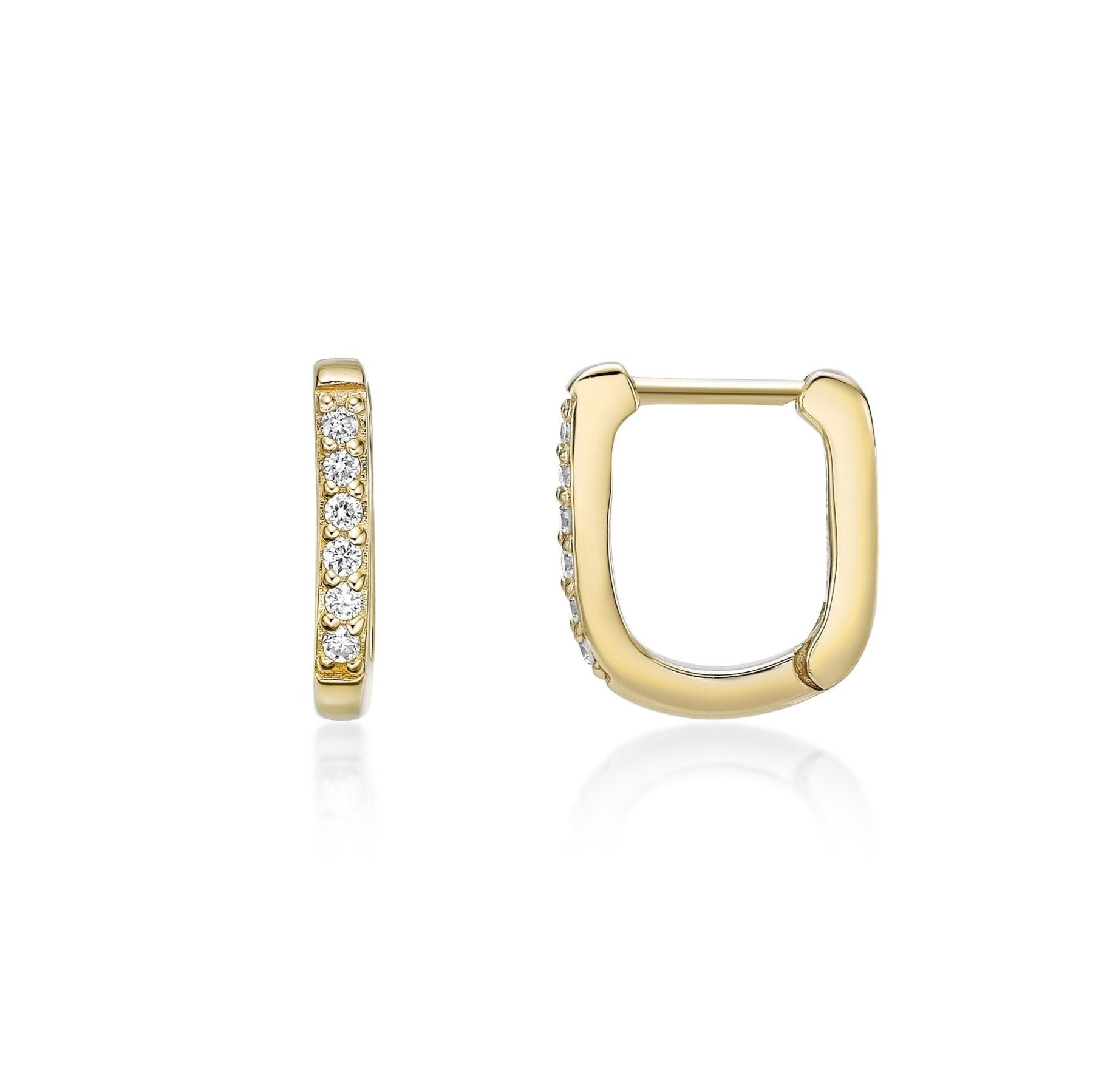 Lab Grown Diamond Rounded Huggie Earrings