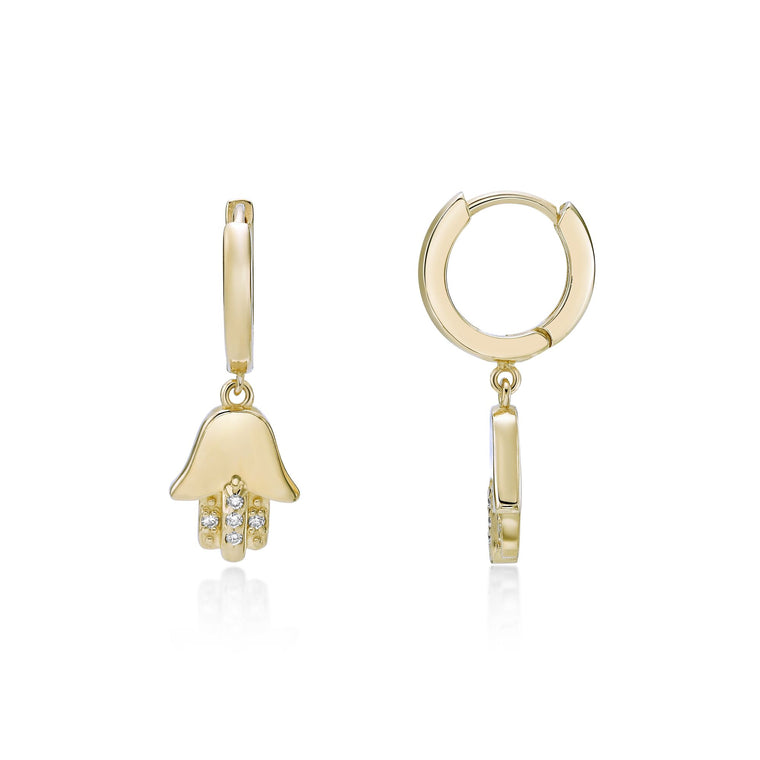 Hamsa Huggie Hoop Earrings