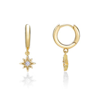 Small Star Dangle Huggie Earrings