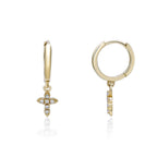 Dangle Cross Huggie Earrings