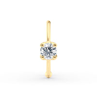 14K Gold Lab Grown Diamond Nose Hoop - 20G