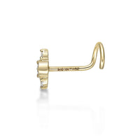 14K Gold Three-Stone 0.03 Carat Lab Grown Diamond Nose Screw - 20G