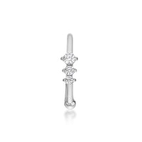 14K Gold Three-Stone 0.025 Carat Lab Grown Diamond Nose Hoop - 20G