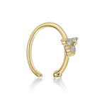 14K Gold Triangle 0.025 Carat Lab Grown Diamond Nose Hoop - 20G