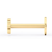 10K Yellow Gold Internally Threaded Cubic Zirconia Star Shape Jeweled Micro Labret, 16 Gauge