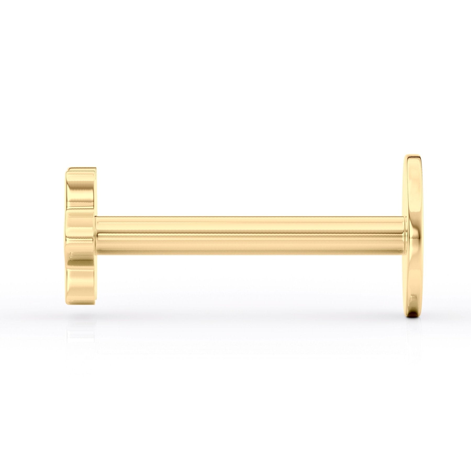 10K Yellow Gold Internally Threaded Cubic Zirconia Star Shape Jeweled Micro Labret, 16 Gauge