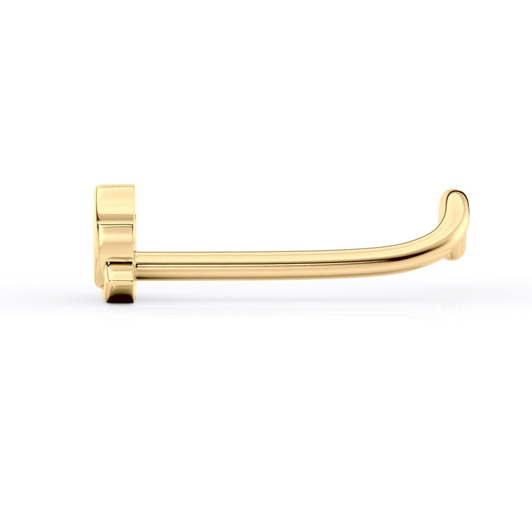 14K Lotus Curved Nose Ring - 20G