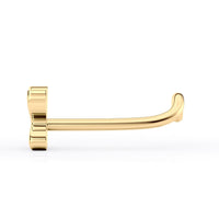 14K Leaf Curved Nose Ring - 20G