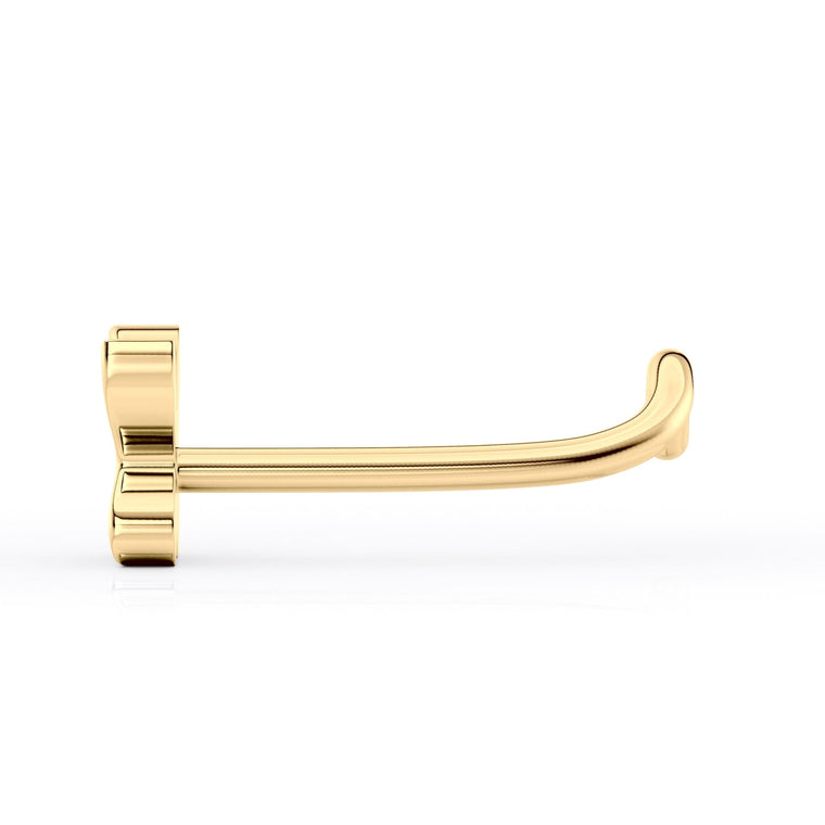 14K Leaf Curved Nose Ring - 20G