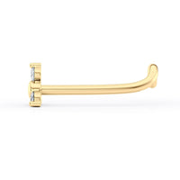 14K Cubic Zirconia Curved Nose Ring - 20G