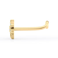 14K Astral Cubic Zircoia Curved Nose Ring - 20G