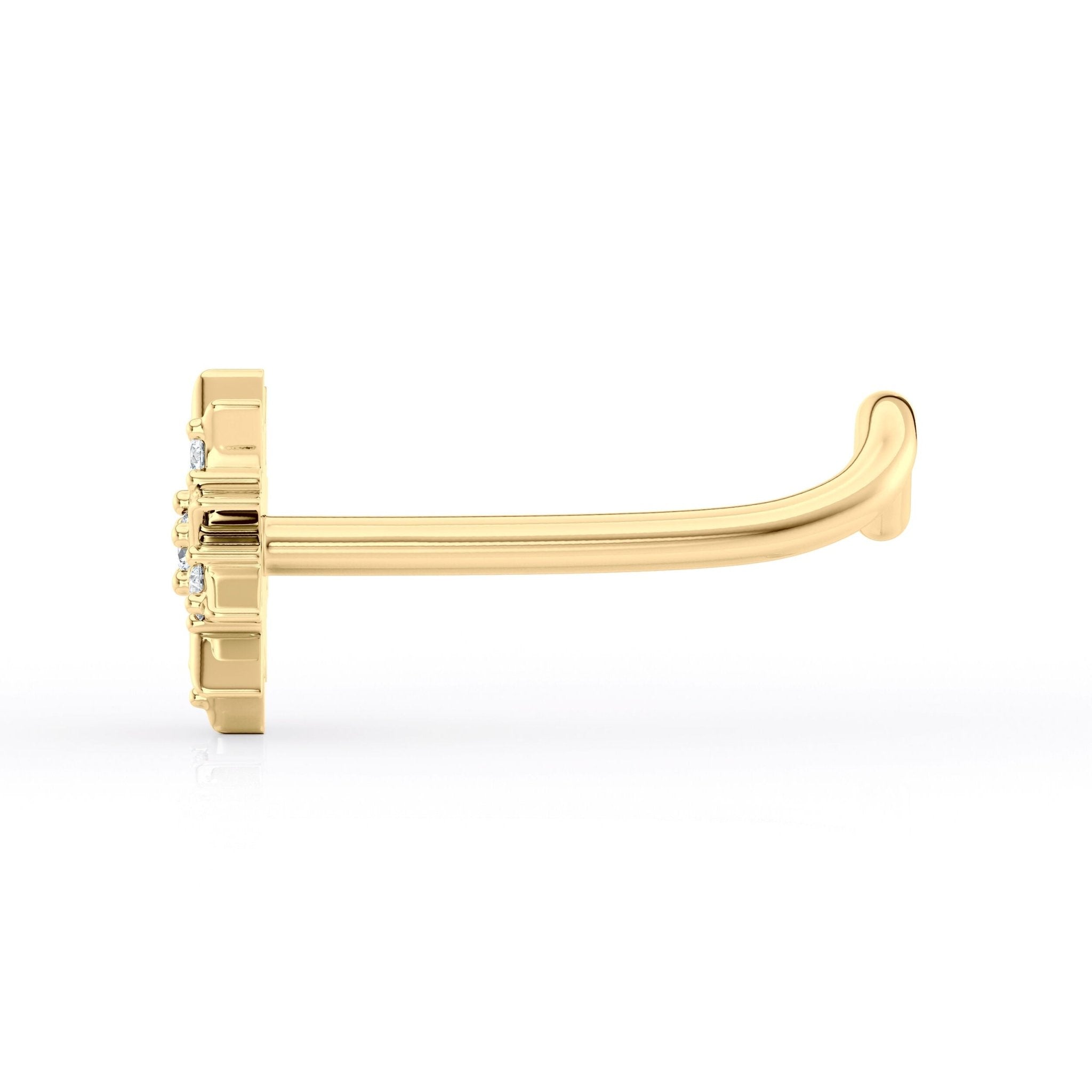 14K Astral Cubic Zircoia Curved Nose Ring - 20G