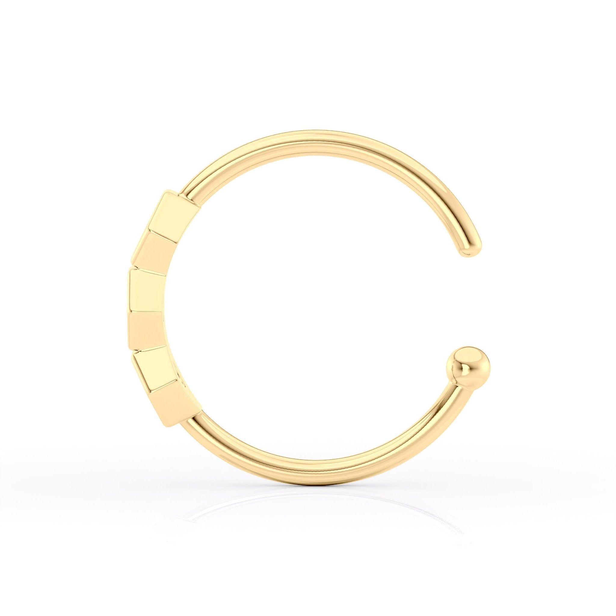 10K Cubic Zirconia Open Hoop Nose Ring - 20G