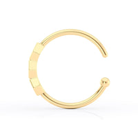 10K Cubic Zirconia Open Hoop Nose Ring - 20G