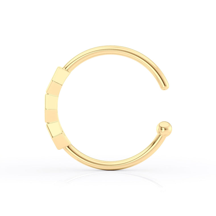 10K Cubic Zirconia Open Hoop Nose Ring - 20G