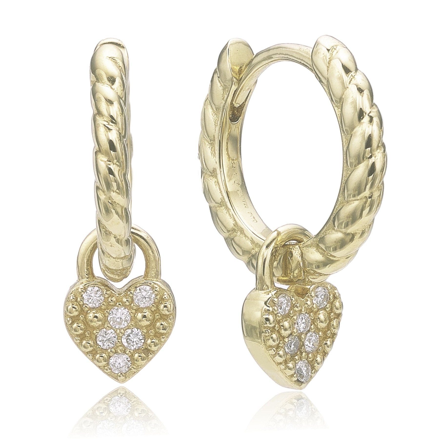 Dangle Heart Hoop Earrings