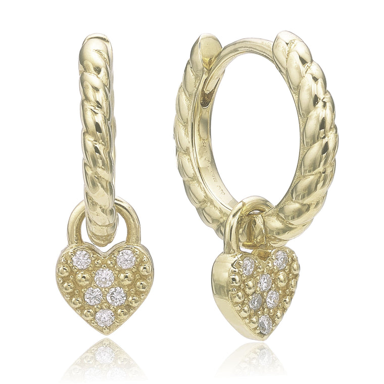 Dangle Heart Hoop Earrings