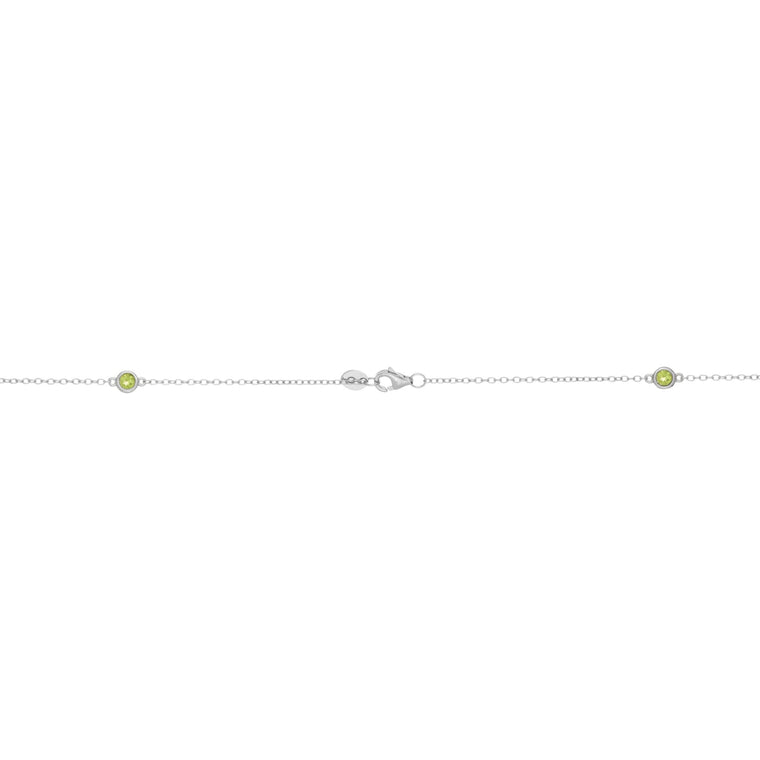 Birthstone Station Necklace in Sterling Silver