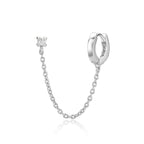 Lab Grown Diamond Chain Stud and Huggie Earring